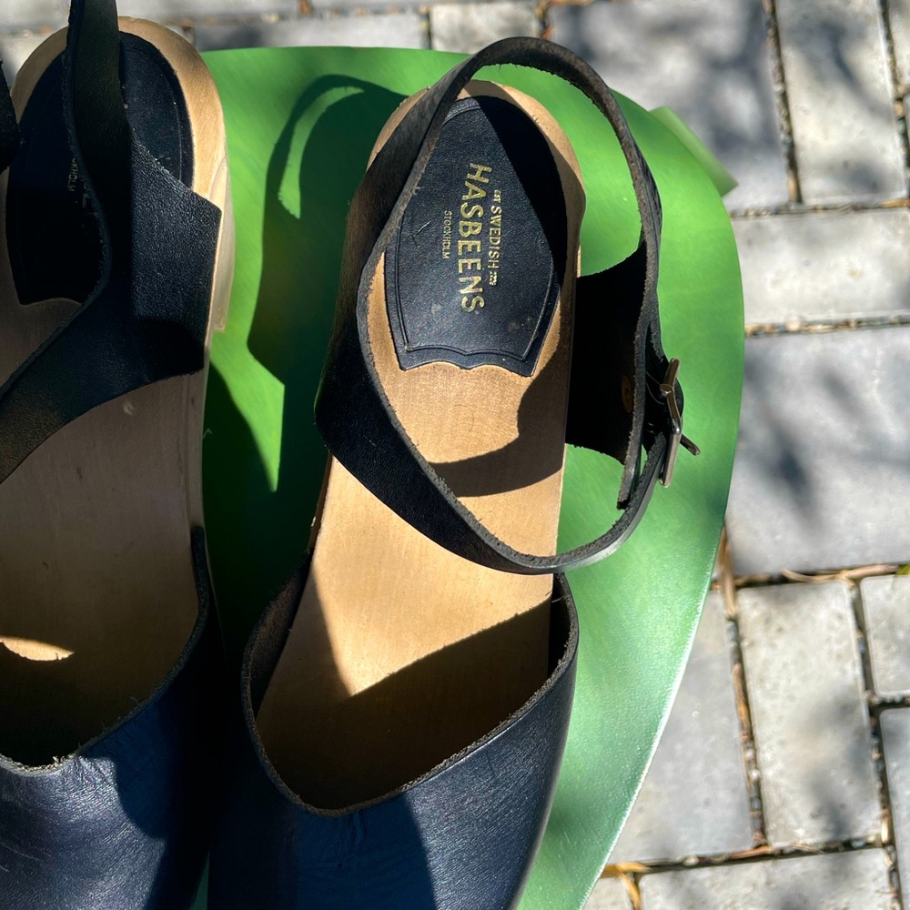 Maryjane Hasbeens Clogs! Black leather, size 40